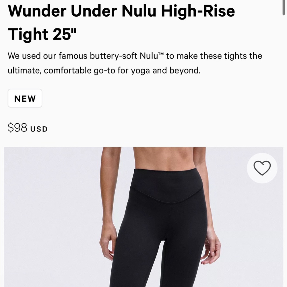 Lululemon Wunder Under Nulu High Rise